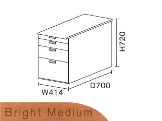 【クリックで詳細表示】ビクターインテリア 【ニューワークスタジオ】 サイドデスク 奥行700タイプ DD-F270-ME(ブライトミディアム)