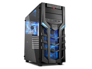【受発注品のため納期約10日前後】強化ガラス採用ATXケース SHA-DG7000-GB ブルーLED