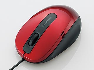 【クリックで詳細表示】ELECOM/エレコム M-BL16UBRD 3ボタン 有線BlueLEDマウス/小型サイズ/レッド