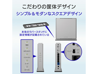 Web限定モデル Wi-Fi 6(11ax)対応無線LANルーター 2402+574Mbps 1Gbps WN-DAX3000GR/E