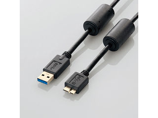 【クリックで詳細表示】フェライトコア付き USB3.0ケーブル(A-microB)/2.0m/ブラック USB3-AMBF20BK