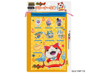 【クリックで詳細表示】プレックス 妖怪ウォッチ NINTENDO 3DSLL対応 クリーナー巾着 イエロー【3DS LL】
