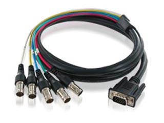 【クリックで詳細表示】ハイパーツールズ VMC5F-0.5M-PT VGA(ミニD-sub15ピンオス)⇔BNCメス×5変換ケーブル 0.5m