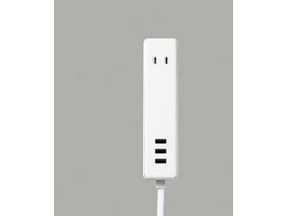 USBタップ/USBメス×3/AC×2/ケーブル60cm/3.4A/ホワイト MOT-U10-2306WH