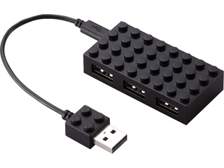 【クリックで詳細表示】エレコム U2H-BL4BBK バスパワー専用 USBハブ ToyBrick ブラック