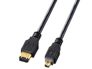【クリックで詳細表示】IEEE1394ケーブル(6pin-4pin) 0.3m ブラック KE-1346-03BK
