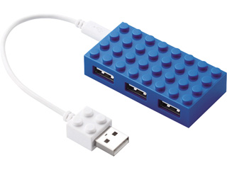 【クリックで詳細表示】エレコム U2H-BL4BBU バスパワー専用 USBハブ ToyBrick ブルー