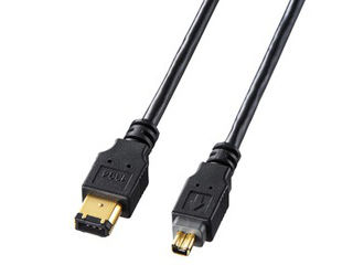 【クリックで詳細表示】IEEE1394ケーブル(6pin-4pin) 1m ブラック KE-1346-1BK
