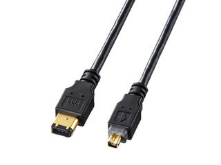 【クリックで詳細表示】IEEE1394ケーブル(6pin-4pin) 2m ブラック KE-1346-2BK