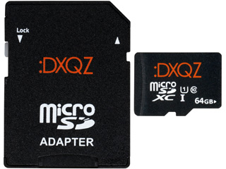 microSDXCカード 64GB Class10 UHS-I U1 :DXQZ DDMS064G01 ※SDカードアダプタ付き