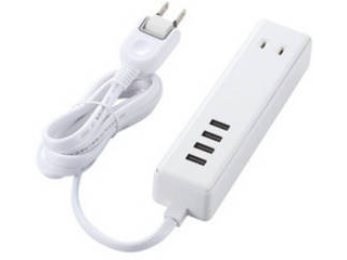 USBタップ/USBメス×4/AC×2/ケーブル1.5m/3.4A/ホワイト MOT-U11-2415WH