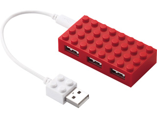 【クリックで詳細表示】ELECOM/エレコム U2H-BL4BRD バスパワー専用 USBハブ ToyBrick レッド
