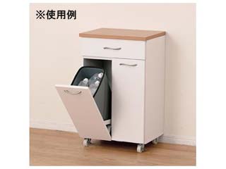 【クリックで詳細表示】完成品 【ペールボックス2D】23233 幅47.5cm ホワイト ※キャスター・取手はお客様取り付け