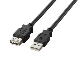 【クリックで詳細表示】ELECOM/エレコム U2C-E20BK USB2.0準拠 延長ケーブル Aタイプ/2.0m(ブラック)