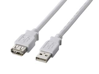 【クリックで詳細表示】ELECOM/エレコム U2C-E20WH USB2.0準拠 延長ケーブル Aタイプ/2.0m(ホワイト)