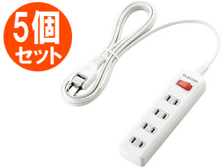【クリックで詳細表示】ELECOM/エレコム T-K02-2425WH 一括スイッチ付 雷ガードタップ [ホワイト] 2.5m お買い得な5個セット