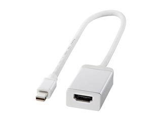 【クリックで詳細表示】サンワサプライ AD-MDPHD03 Mini DisplayPort-HDMI変換アダプタ 0.3m ホワイト