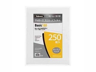 【クリックで詳細表示】Fellowes/フェローズ 5403801 A3サイズ用ラミネーターフィルム ボーナスパック 250枚入 100ミクロン ベーシック 303mmX426mm