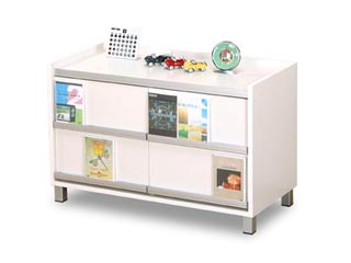 【クリックで詳細表示】完成品 【1本限定処分特価！】【DVDラック】DVDキャビネット944(ホワイト)