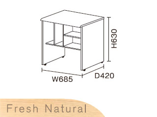 【クリックで詳細表示】ビクターインテリア 【ニューワークスタジオ】 サブデスク DD-S400-NA(フレッシュナチュラル)