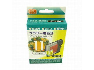 【クリックで詳細表示】PPC 汎用インク ブラザー用 LC11用 PP-BLC11Y イエロー