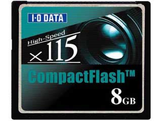 【クリックで詳細表示】I・O DATA/アイ・オー・データ CF115-8G コンパクトフラッシュ 8GB