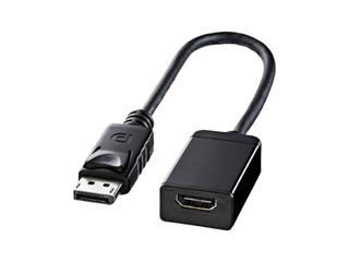 【クリックで詳細表示】サンワサプライ AD-DPHD02 DisplayPort-HDMI変換アダプタ 0.2m ブラック