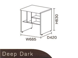 【クリックで詳細表示】ビクターインテリア 【ニューワークスタジオ】 サブデスク DD-S400-DA(ディープダーク)