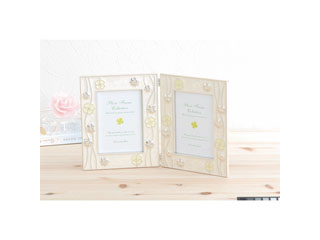 【クリックで詳細表示】クローバーフォトフレーム 2窓 G-4214N(ナチュラル) L判2枚