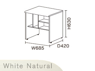 【クリックで詳細表示】ビクターインテリア 【ニューワークスタジオ】 サブデスク DD-S400-WN(ホワイトナチュラル)