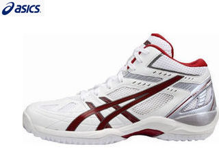 【クリックで詳細表示】asics/アシックス TBF688-0125 GELHOOP V4-slim(ゲルフープ V4-slim)[ホワイト×ダークレッド]【26.5】