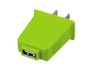 【クリックで詳細表示】GREEN HOUSE/グリーンハウス GH-ACC-USBG コンセント型USB-ACアダプタ「eneplug/エネプラグ」 グリーン