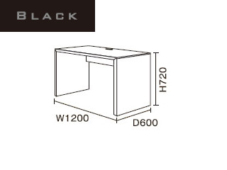 【クリックで詳細表示】ビクターインテリア 【ニューワークスタジオ FLAT】 デスク 幅1200 DD-120-BK(ブラック)