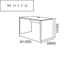 【クリックで詳細表示】ビクターインテリア 【ニューワークスタジオ FLAT】 デスク 幅1200 DD-120-WH(ホワイト)