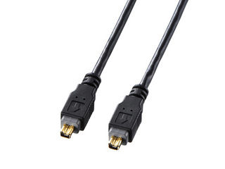 【クリックでお店のこの商品のページへ】IEEE1394ケーブル(4pin-4pin) 4.5m ブラック KE-13DV-45BK