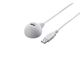 USB延長ケーブル USB2.0 スタンド付 2.0m ホワイト