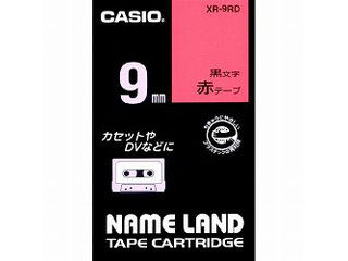 【クリックで詳細表示】CASIO/カシオ XR-9RD ネームランドテープ 9ミリ 赤地に黒文字