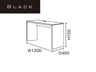 【クリックで詳細表示】ビクターインテリア 【ニューワークスタジオ FLAT】 デスク 幅1200 DD-121-BK(ブラック)