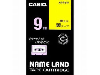 【クリックで詳細表示】CASIO/カシオ XR-9YW ネームランドテープ 9ミリ 黄地に黒文字