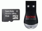 SDSDQY-4096-J95M �}�C�N��SDHC�J�[�h/Micro SDHC�J�[�h Mobile Memory kit 4GB�i���[�_�E���C�^�t���j