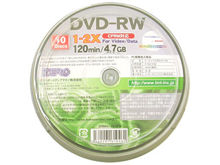 【クリックで詳細表示】ZERO 録画用DVD-RW 2倍速 10枚入スピンドルケース ZERW47-2X10PW