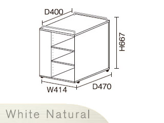 【クリックで詳細表示】ビクターインテリア 【ニューワークスタジオ】 ストレージワゴン DD-S420-WN(ホワイトナチュラル)