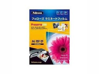 【クリックで詳細表示】Fellowes/フェローズ 5404701 A4サイズ用ラミネーターフィルム 25枚入 250ミクロン プリザーブ(超厚口) 216mmX303mm