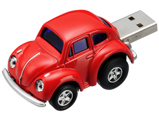 【クリックで詳細表示】GREEN HOUSE/グリーンハウス GH-UFD4GC-VWBT 世界の名車USBフラッシュメモリ AutoDriveシリーズ 4GB VW(ワーゲン)ビートル