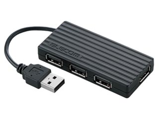 【クリックでお店のこの商品のページへ】ELECOM/エレコム U2H-Y4BBK/RS EU RoHS指令準拠 バスパワー専用4ポートUSBハブ(ブラック)