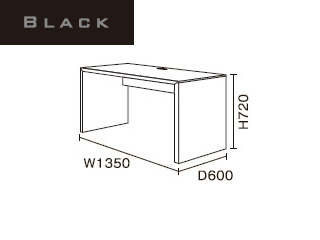 【クリックで詳細表示】ビクターインテリア 【ニューワークスタジオ FLAT】 デスク 幅1350 DD-135-BK(ブラック)