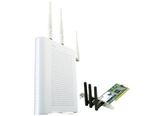 11n�Ή� ��������LAN���[�^ MZK-W04N�{PCI�o�X�A�_�v�^ GW-DS300N ���������Z�b�g�I
