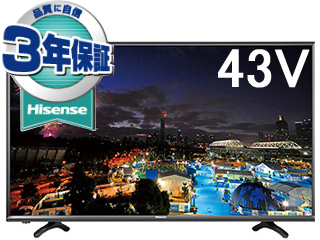 【クリックでお店のこの商品のページへ】HJ43K3121 43型フルハイビジョンLED液晶テレビ 【hisensetv】