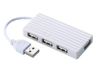 【クリックで詳細表示】ELECOM/エレコム U2H-Y4BWH/RS EU RoHS指令準拠 バスパワー専用4ポートUSBハブ(ホワイト)