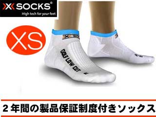 【クリックでお店のこの商品のページへ】GOLDWIN/ゴールドウィン XT0126 X-SOCKS(Xソックス) ゴルフ・ローカット【XSサイズ】(ホワイト×スカイブルー)